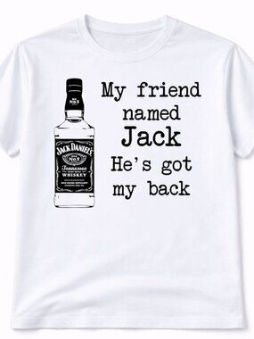 Jack Daniels Graphic T Shirt Trendy Tee Mens White Top